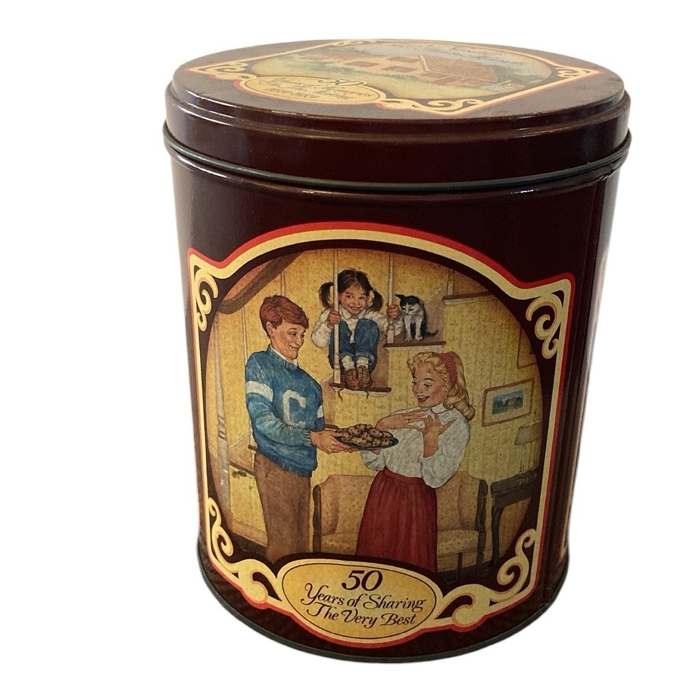 Nestle Toll House Morsels cookie tin, 50th anniversary chocolate chip cookies